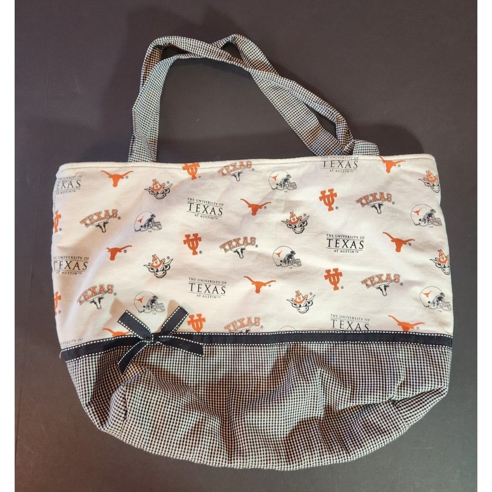 Diaper Bag University of Texas Longhorns UT Football Handmade Tote Snap Light